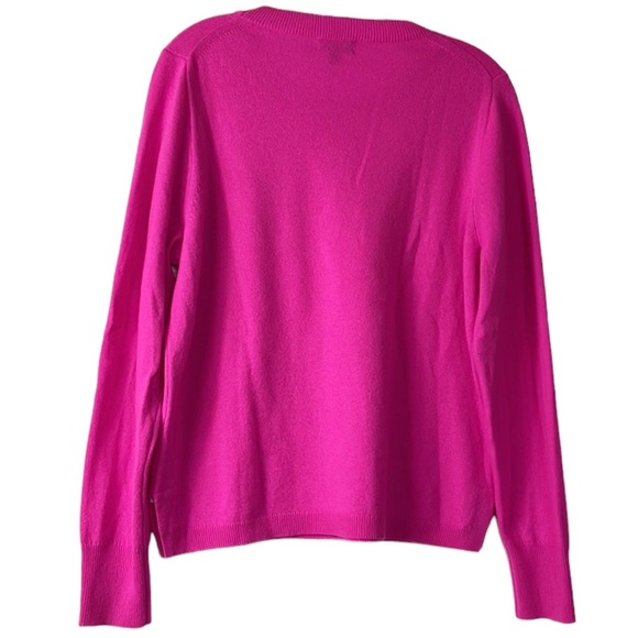 J. Crew 100% Cashmere Sweater Women's Fitted  L Pink Lightweight Knit EUC - Picture 2 of 10
